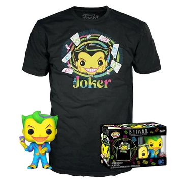 Funko Pop! & Tee: DC Comics - Joker Blacklight figura és póló (M)