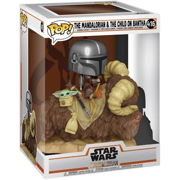 Funko POP! Deluxe: The Mandalorian - Mando on Bantha with Child figura #416