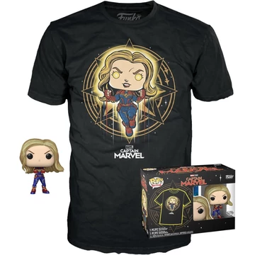 Funko Pocket Pop! &amp; Tee: Marvel - Captain Marvel figura és póló (L)
