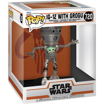 Funko POP! Deluxe: The Mandalorian IG-12 with Grogu figura