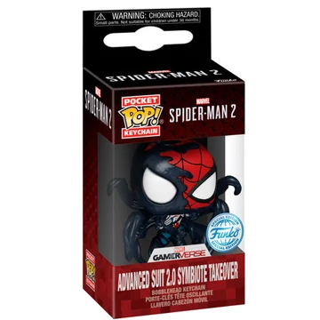 Funko POP! Keychain: Spider-Man Game-verse - Advanced Suit 2.0 Symbiote Takeover kulcstartó