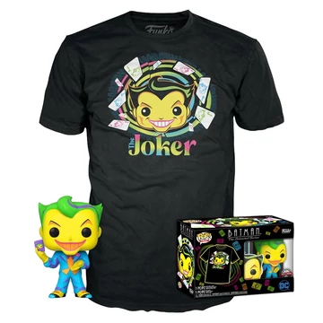 Funko POP! & Tee: DC Comics - Joker Blacklight figura és póló (L)