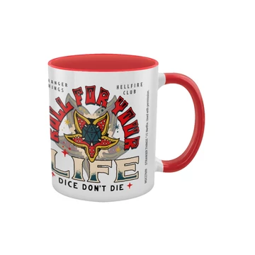 Stranger Things 4 (Roll for your life) piros belsejű bögre