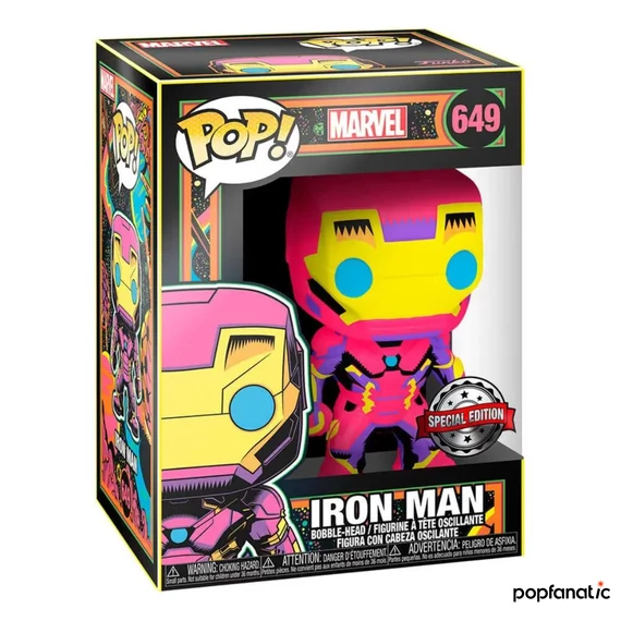 Funko POP! Marvel: Black Light - Iron Man figura #649