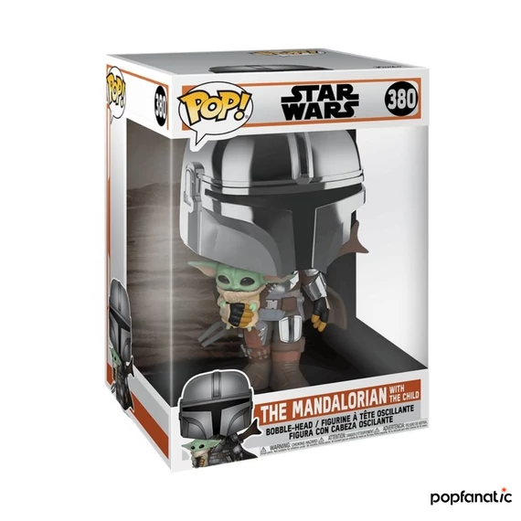 Funko POP! Jumbo: Star Wars - The Mandalorian - Mandalorian (chrome) figura #380