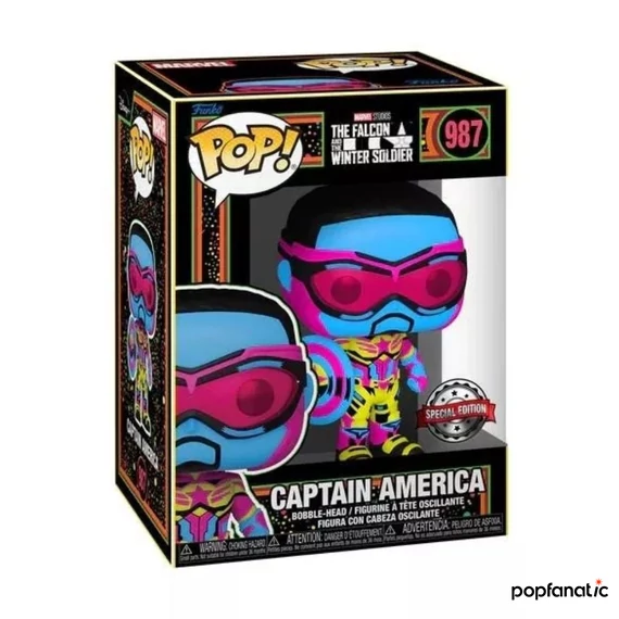 Funko POP! Marvel: The Falcon and The Winter Soldier - Captain America (Blacklight) figura #987