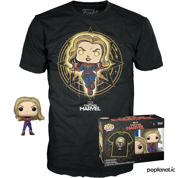 Funko Pocket Pop! & Tee: Marvel - Captain Marvel figura és póló (L)