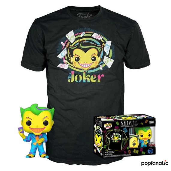 Funko Pop! & Tee: DC Comics - Joker Blacklight figura és póló (L)