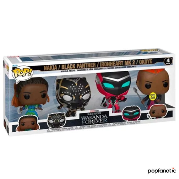 Funko Pop! 4-Pack Marvel: Black Panther Wakanda Forever - Nakia, Black Panther, Ironheart MK 2, Okoye figura