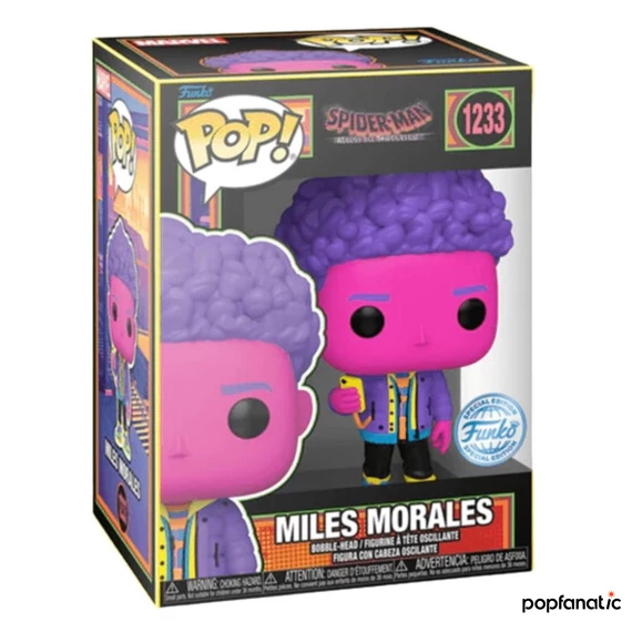 Funko POP! Marvel: Spider-Man Across the Spider-Verse - Miles Morales (Blacklight) (SE) #1233 figura Bobble-Head