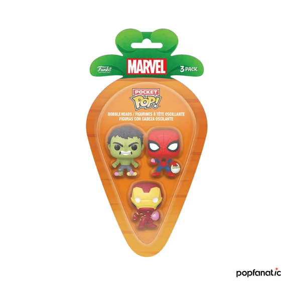 Carrot Pocket Funko POP!: Marvel - Spider-Man & Iron Man & Hulk 3PK figura